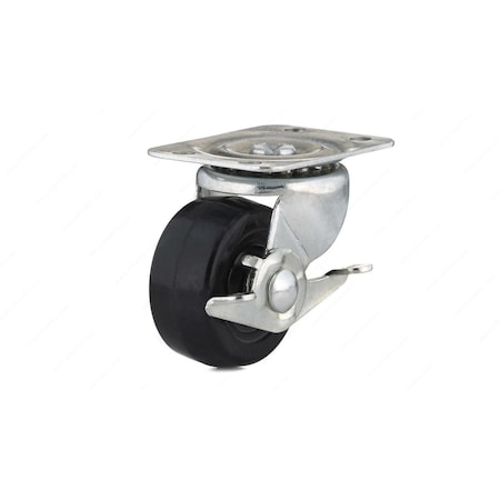 Kd 4 in. General-Duty Rubber Swivel with Brake Caster, Black KD2683128